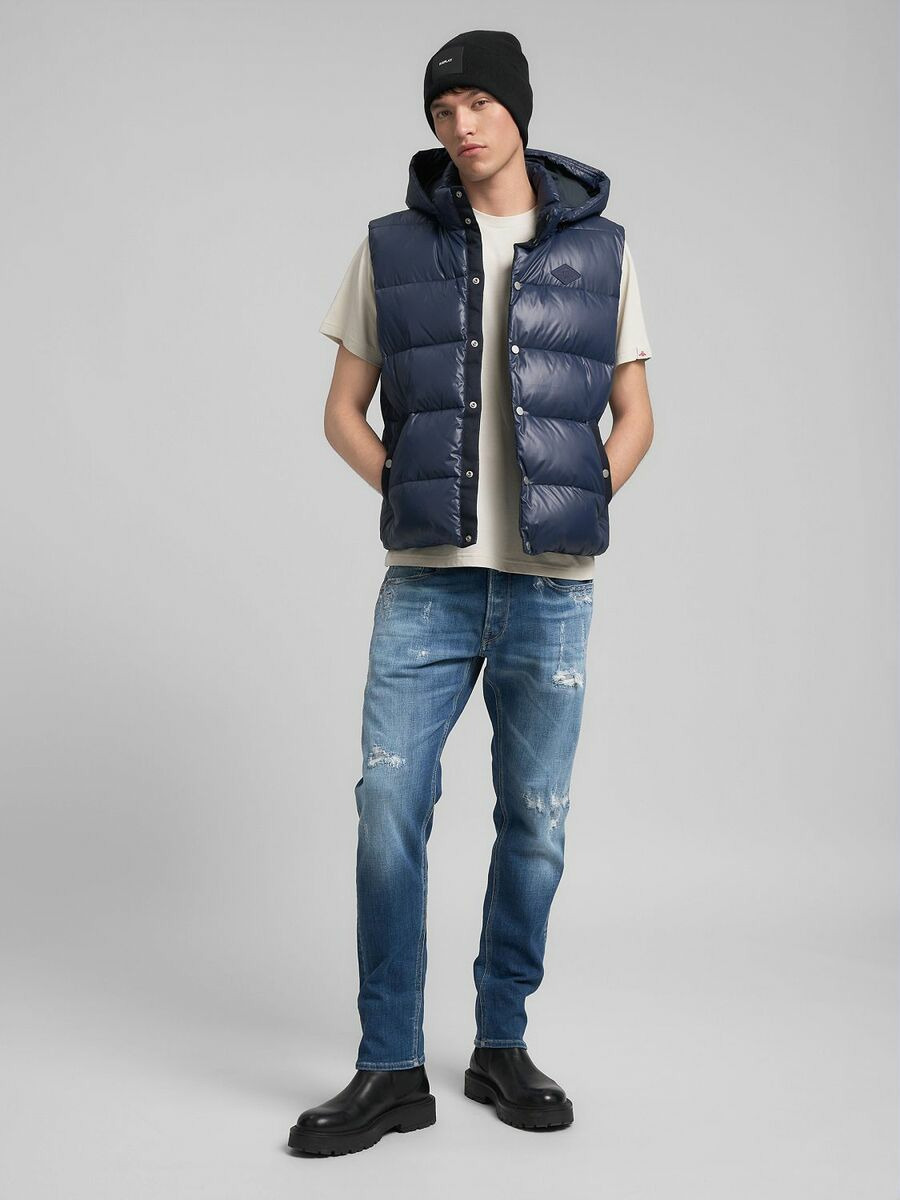 リサイクルポリキルティングフーディーベスト 詳細画像 ネイビー 2